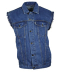 Jeansweste Basic Fransen Herren Denim Biker Weste Kutte blau S -L