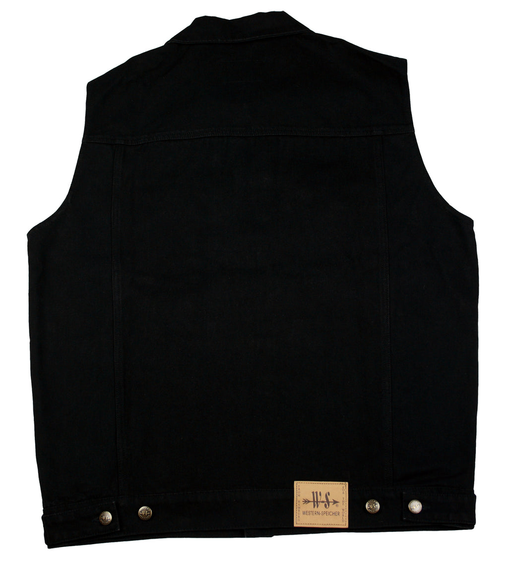 Jeansweste Bull Herren Denim Biker Weste Kutte schwarz S - 5XL