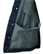 Jeansweste Herren Denim Biker Weste Kutte dunkelblau S - 4XL