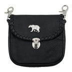 Festival Tasche Gürteltasche Hüfttasche Geldbörse Leder mit Karabiner K28