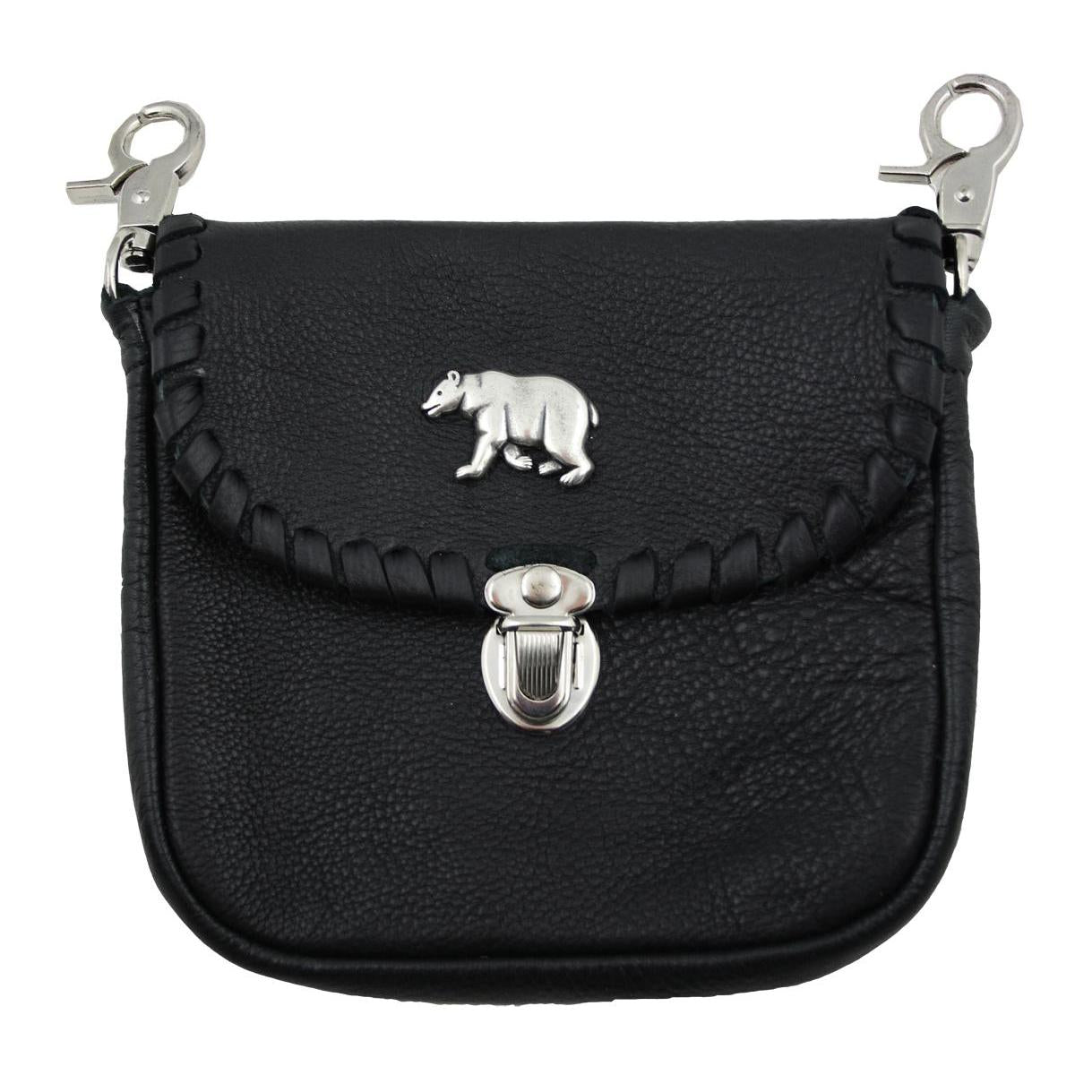 Festival Tasche Gürteltasche Hüfttasche Geldbörse Leder mit Karabiner K28