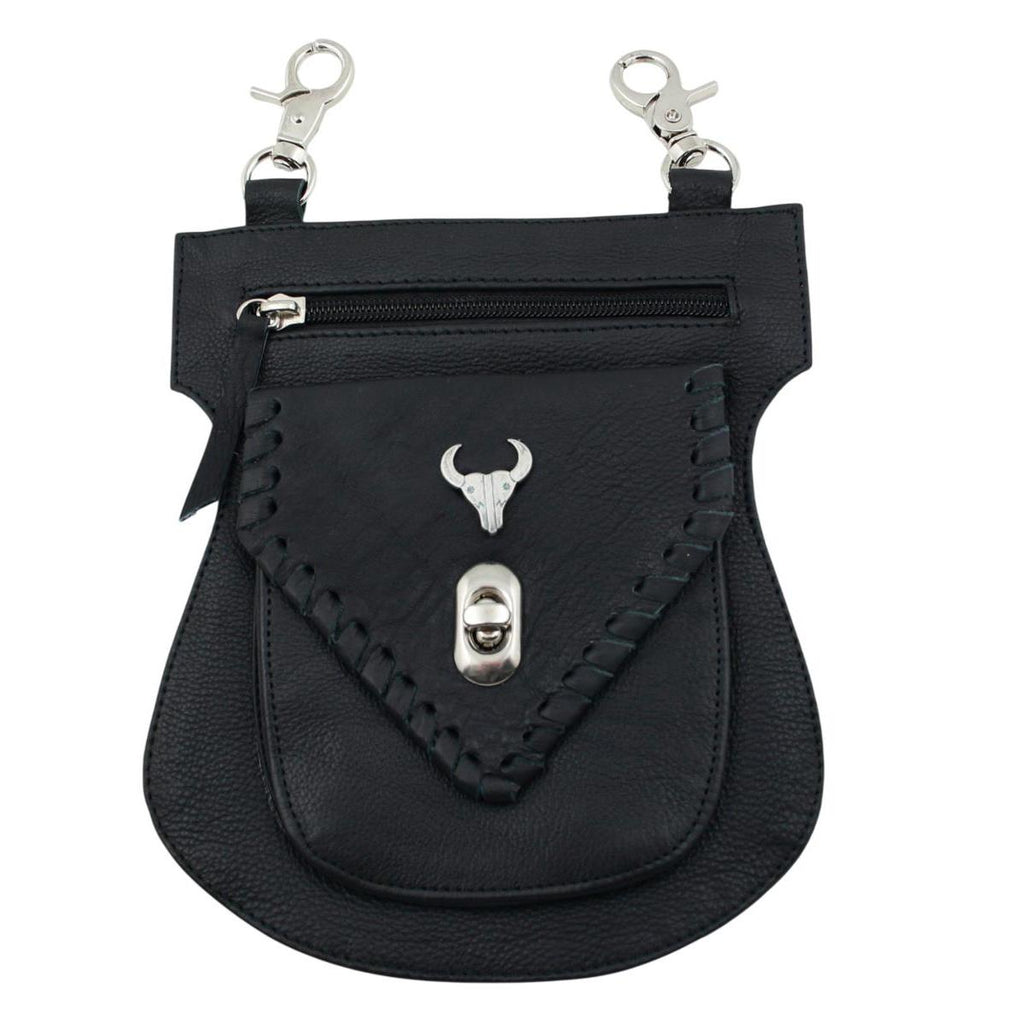 Festival Tasche Gürteltasche Hüfttasche Geldbörse Leder mit Karabiner K37