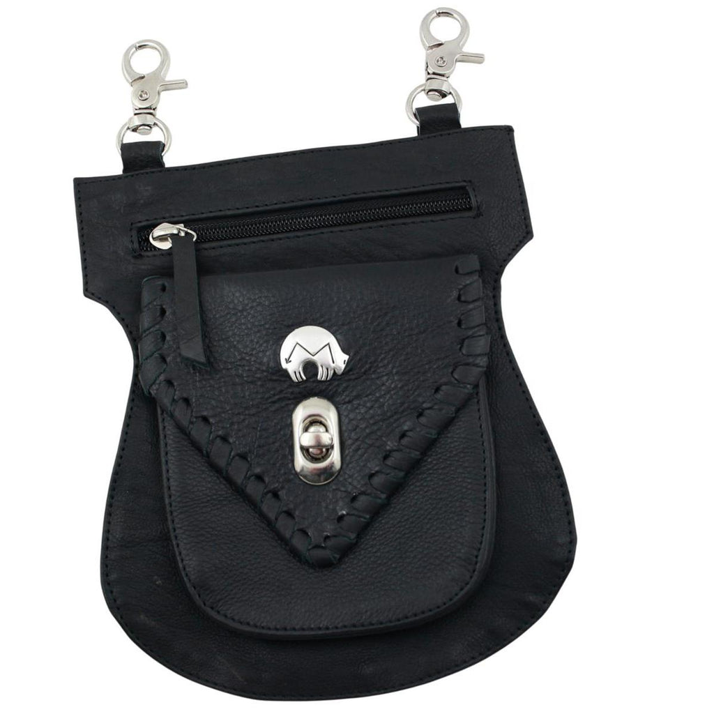 Festival Tasche Gürteltasche Hüfttasche Geldbörse Leder mit Karabiner K39