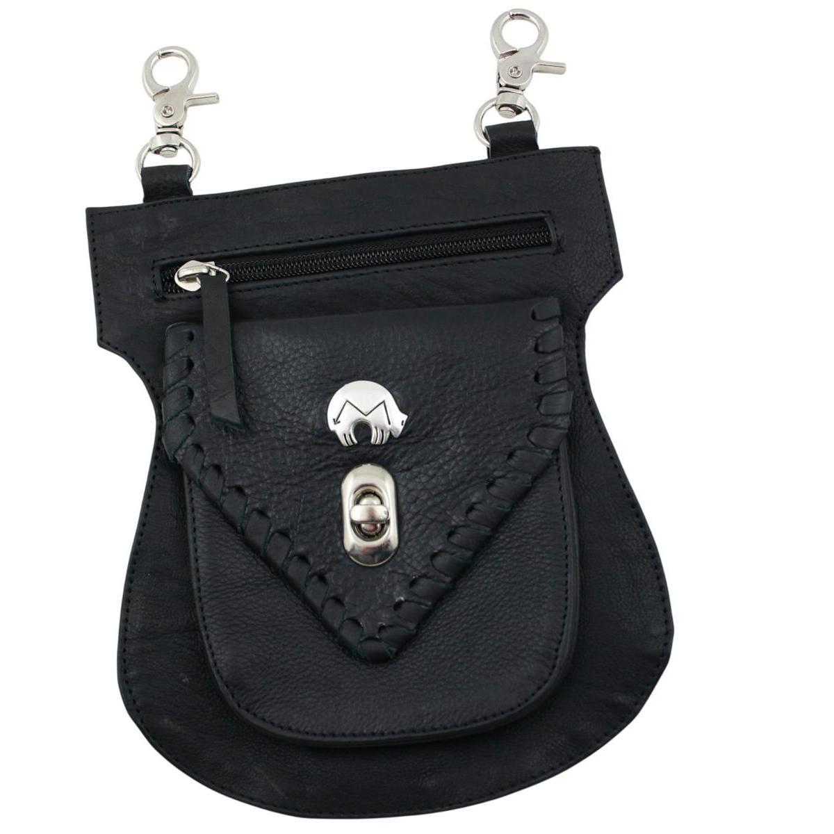 Festival Tasche Gürteltasche Hüfttasche Geldbörse Leder mit Karabiner K39