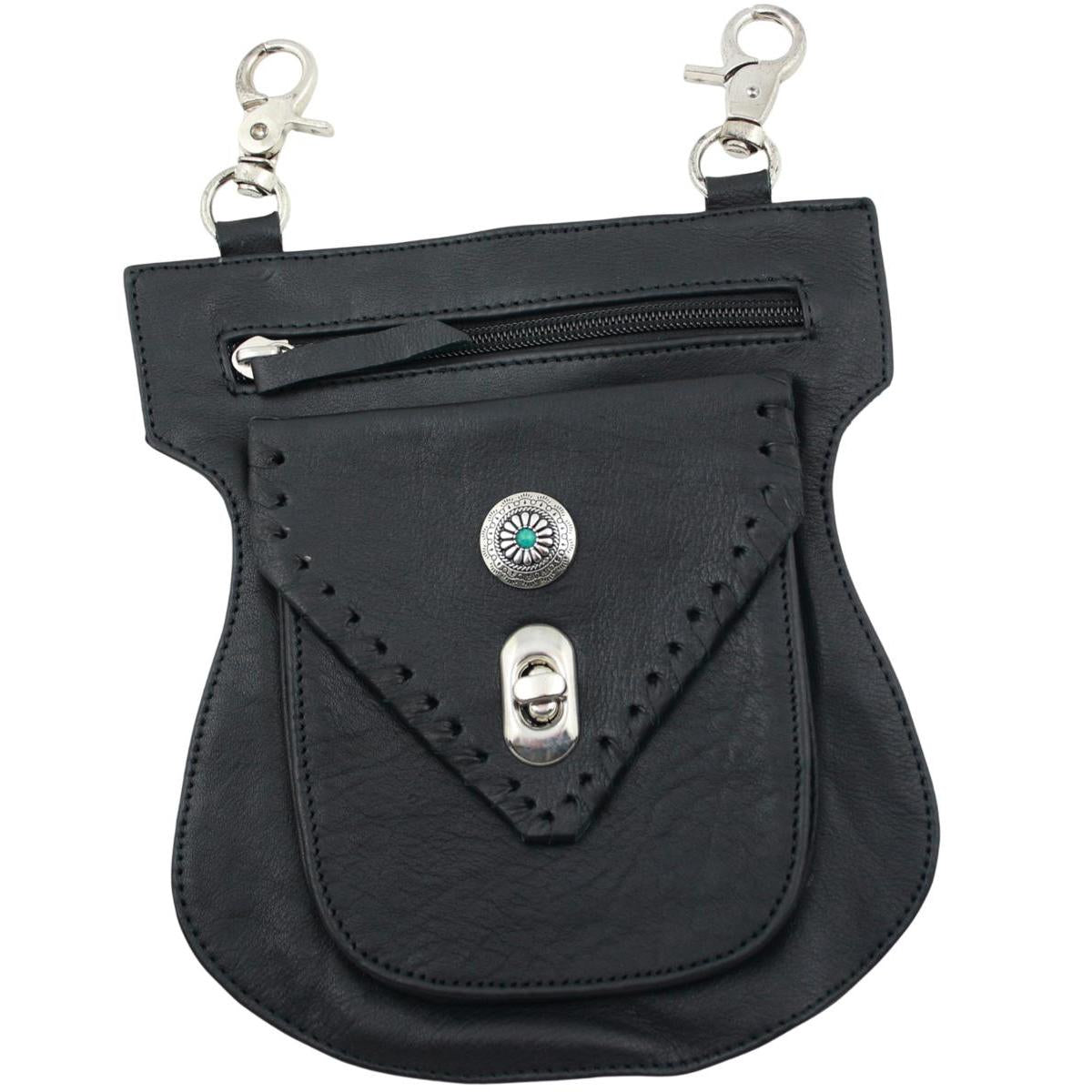 Festival Tasche Gürteltasche Hüfttasche Geldbörse Leder mit Karabiner K40