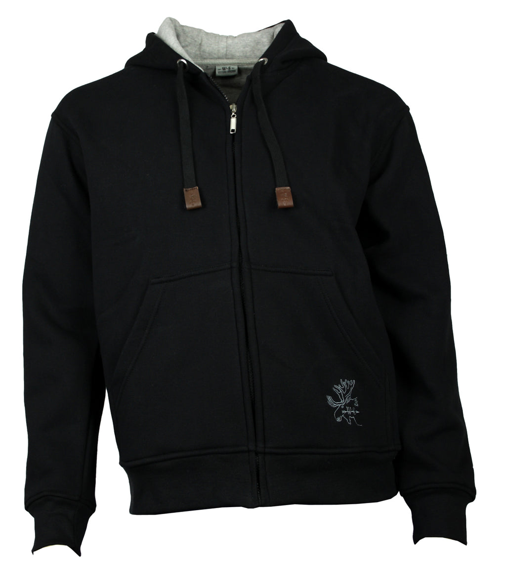 Kapuzenjacke Sweatjacke Baumwolle Schwarz S - 3XL