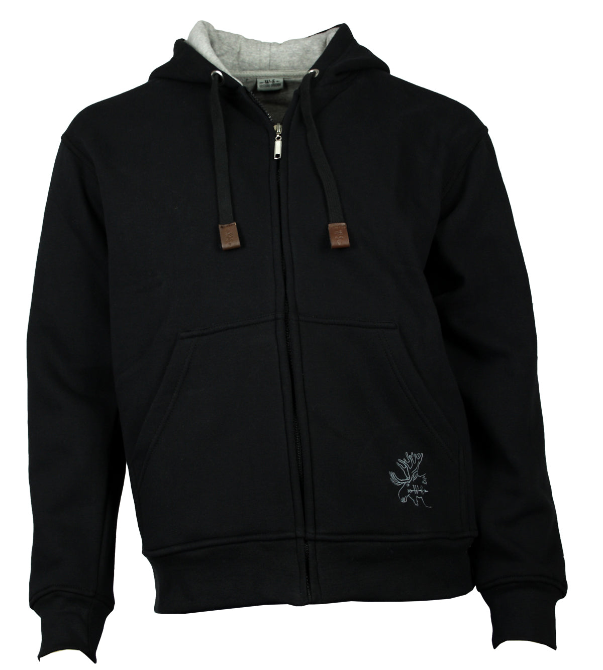 Kapuzenjacke Sweatjacke Baumwolle Schwarz S - 3XL