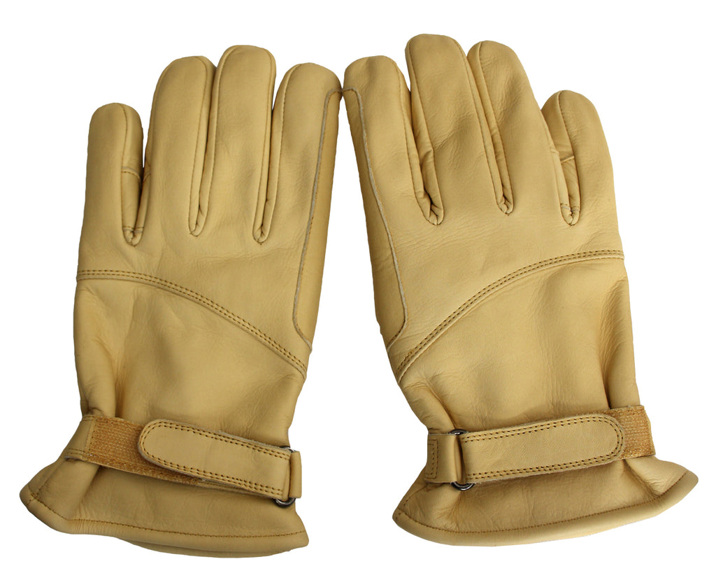 Leder Western Biker Reit Handschuhe gefüttert Natur S-2XL