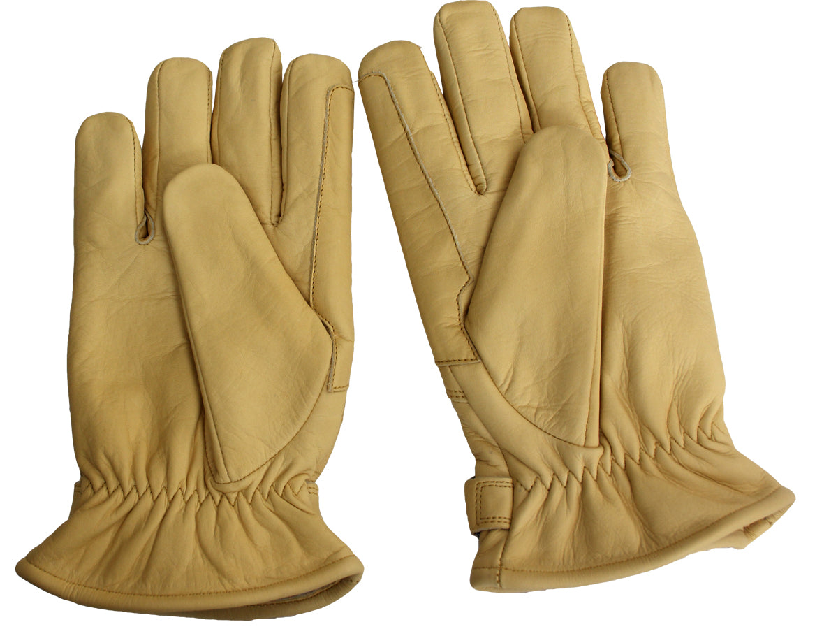 Leder Western Biker Reit Handschuhe gefüttert Natur S-2XL