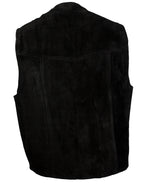 Herren Wildlederweste Leder Weste Biker Kutte Del Rio schwarz S bis 4XL