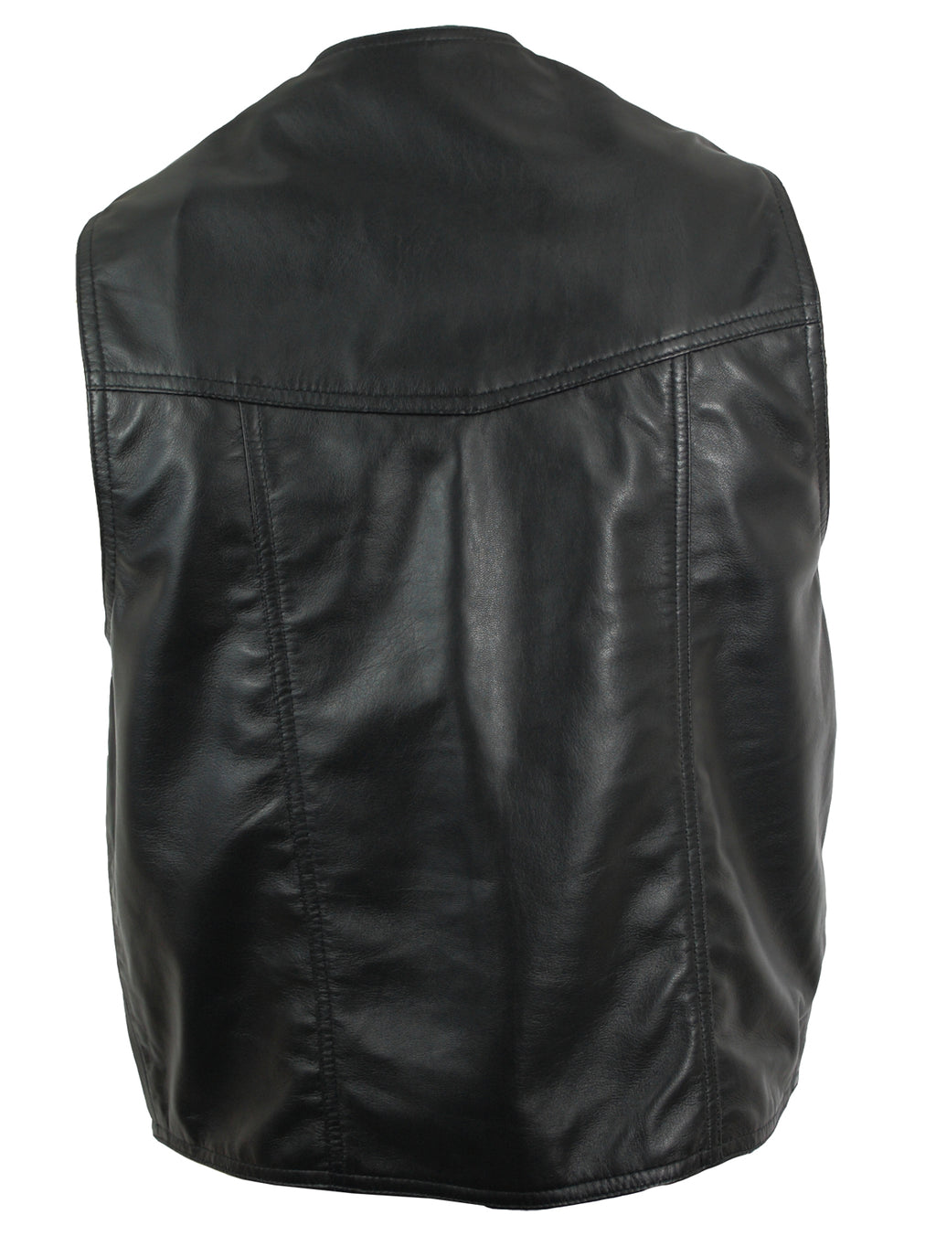 Herren Weste Lammnappa Leder Schwarz Denver S bis 4XL