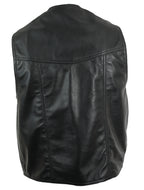 Herren Weste Lammnappa Leder Schwarz Denver S bis 4XL