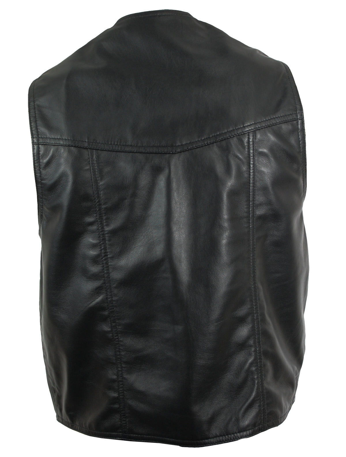 Herren Weste Lammnappa Leder Schwarz Denver S bis 4XL