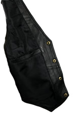 Herren Weste Lammnappa Leder Schwarz Denver S bis 4XL