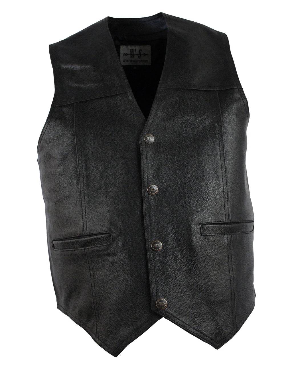 Herren Rindlederweste Leder Weste Biker Kutte El Paso schwarz S bis 5XL