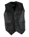 Herren Rindlederweste Leder Weste Biker Kutte El Paso schwarz S bis 5XL