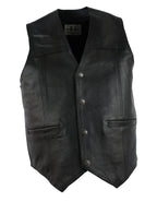 Herren Rindlederweste Leder Weste Biker Kutte El Paso schwarz S bis 5XL
