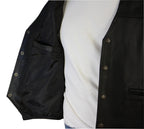 Herren Rindlederweste Leder Weste Biker Kutte El Paso schwarz S bis 5XL