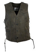 Herren Lederweste Kutte Biker Weste Antik Braun Laredo S - 5XL