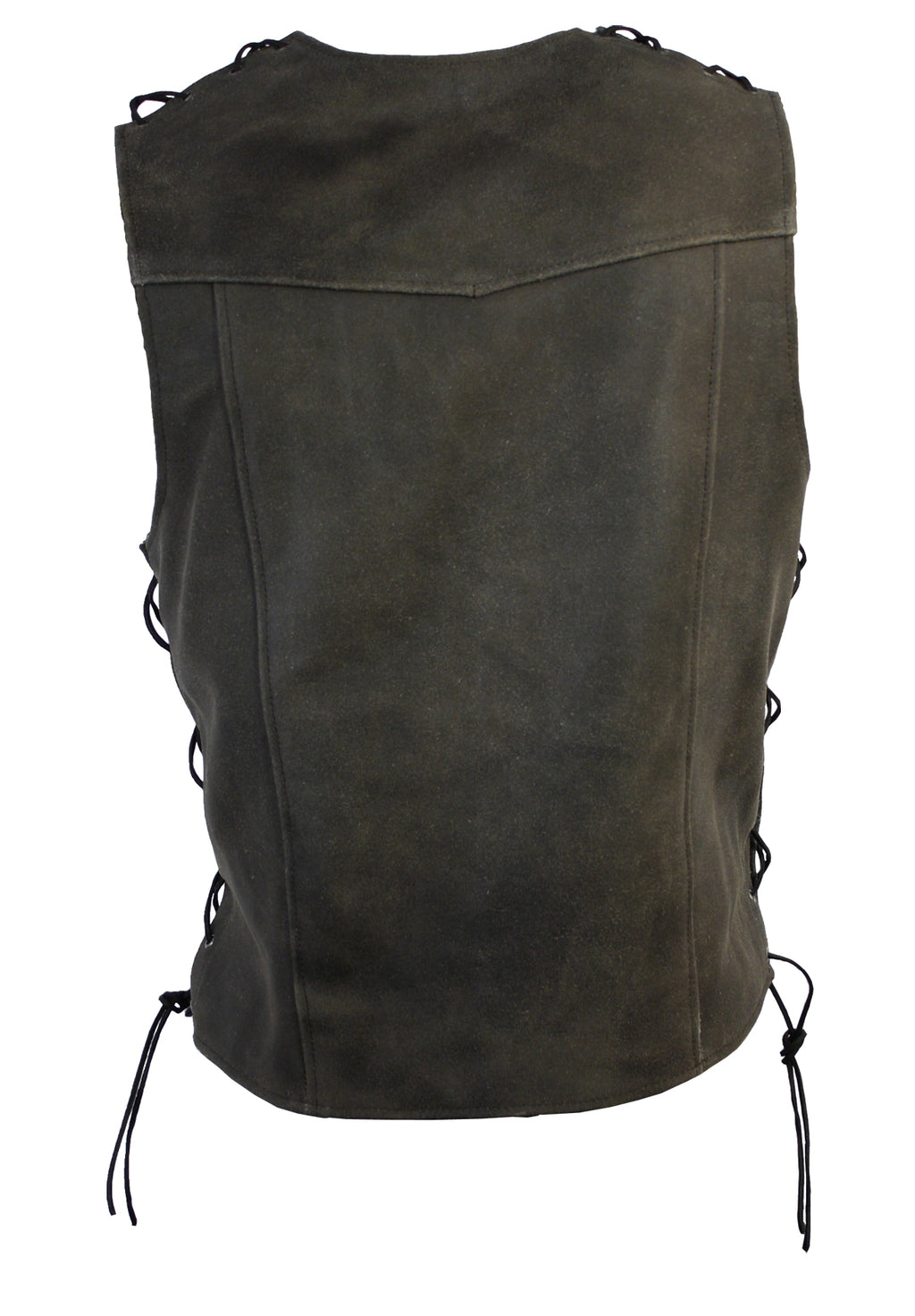 Herren Lederweste Kutte Biker Weste Antik Braun Laredo S - 5XL