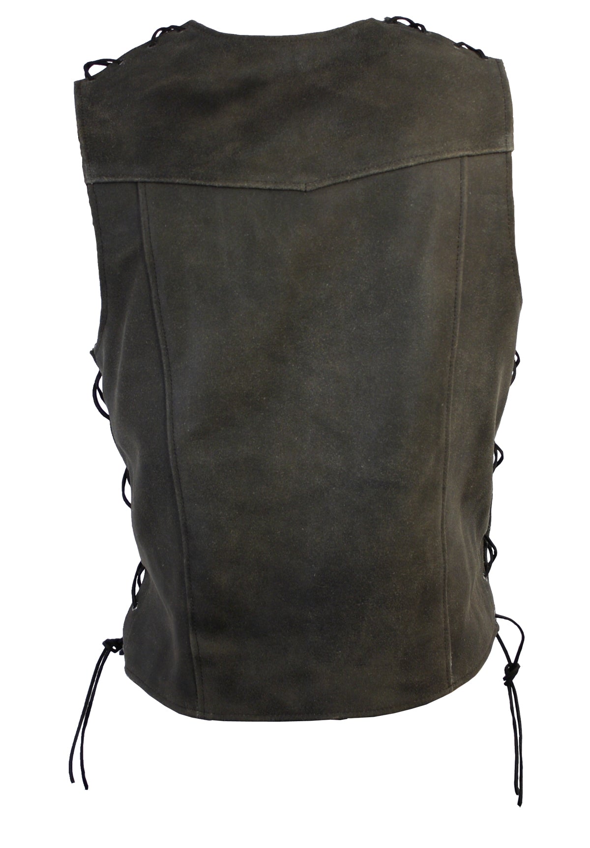 Herren Lederweste Kutte Biker Weste Antik Braun Laredo S - 5XL