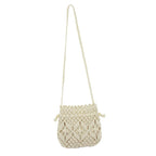 Makramee Tasche Damen Schultertasche Häkeltasche geflochten beige MT 11