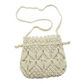 Makramee Tasche Damen Schultertasche Häkeltasche geflochten beige MT 11
