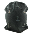 Mütze Beanie Damen Glitzer mit Strass Applikationen Anker Grau B07 onesize
