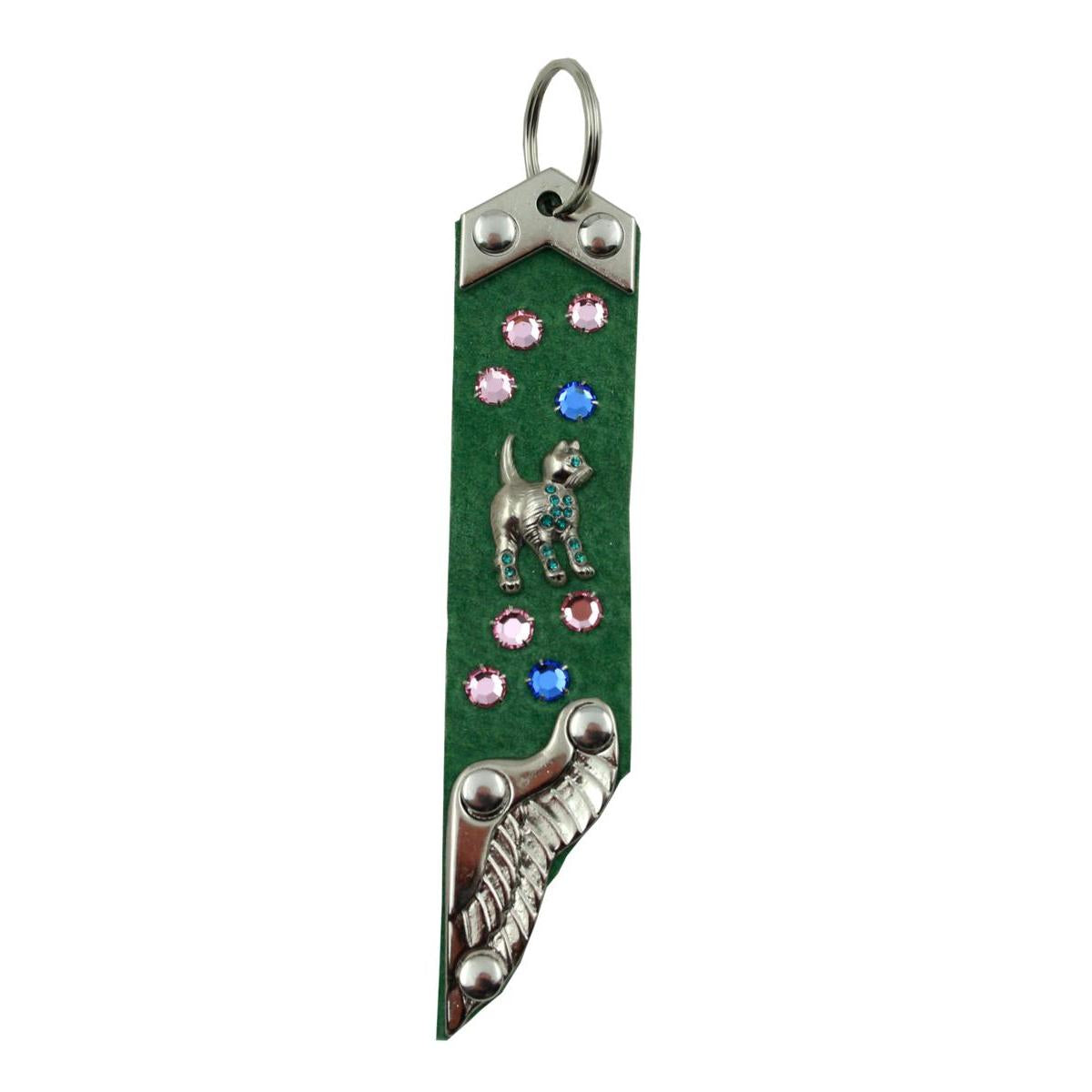Schlüsselanhänger Leder Strass Swarovski-Elements SA337