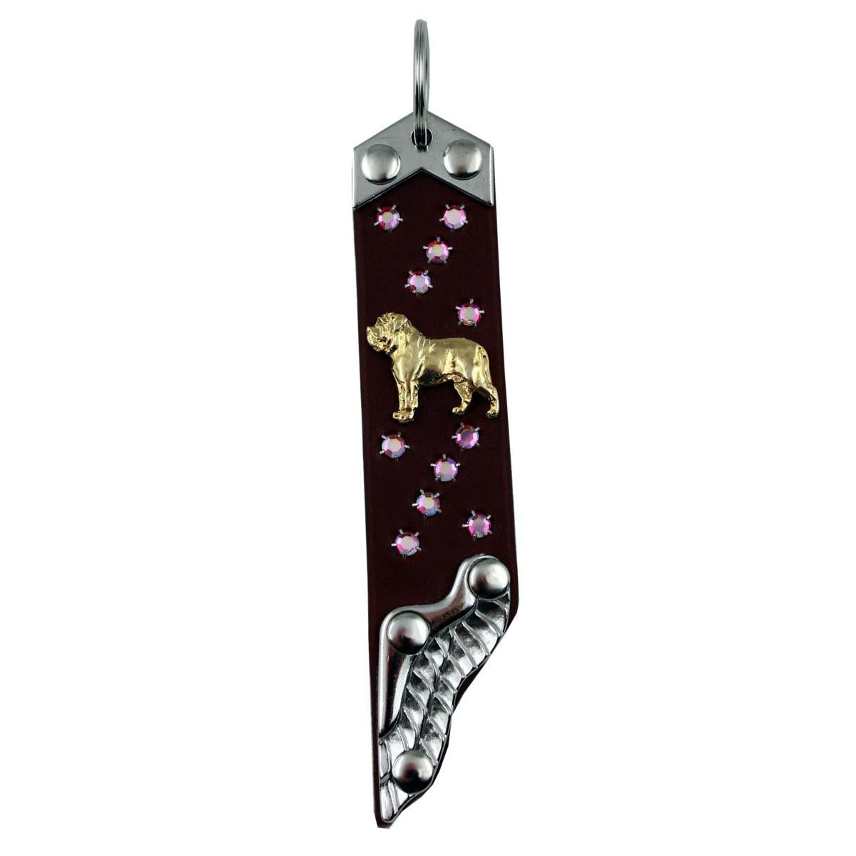 Schlüsselanhänger Leder Strass Swarovski-Elements SA350