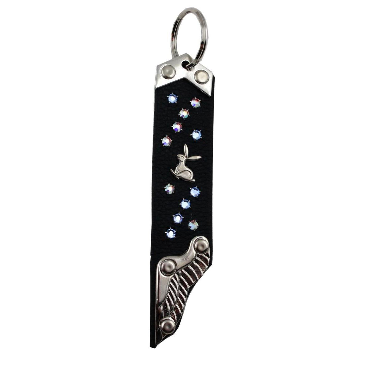 Schlüsselanhänger Leder Strass Swarovski-Elements SA358