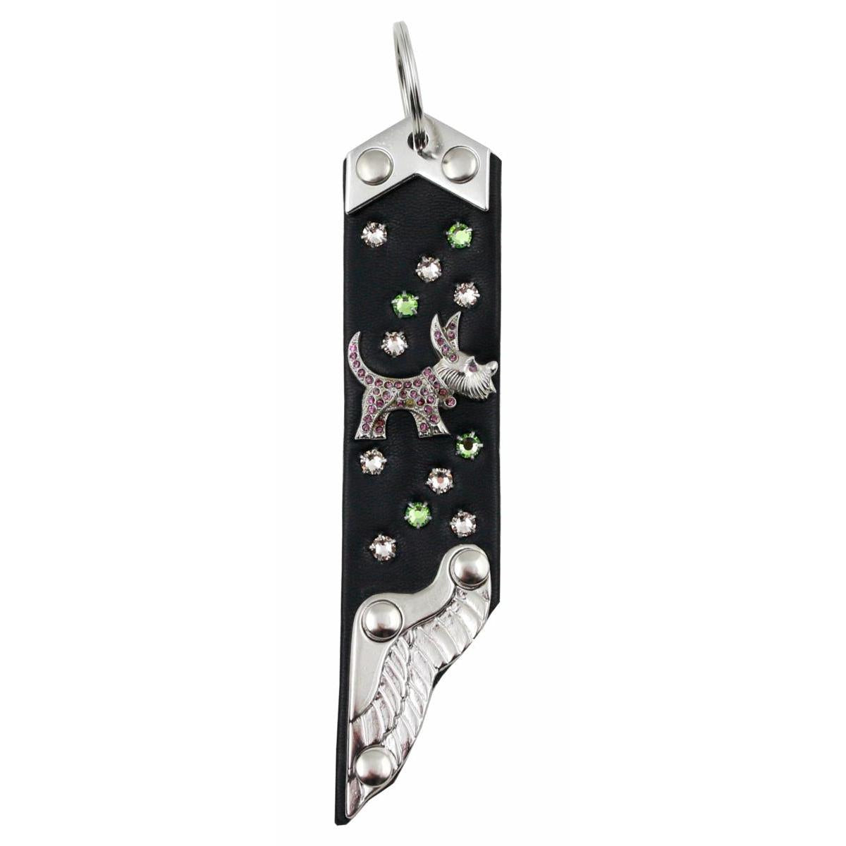 Schlüsselanhänger Leder Strass Swarovski-Elements SA379