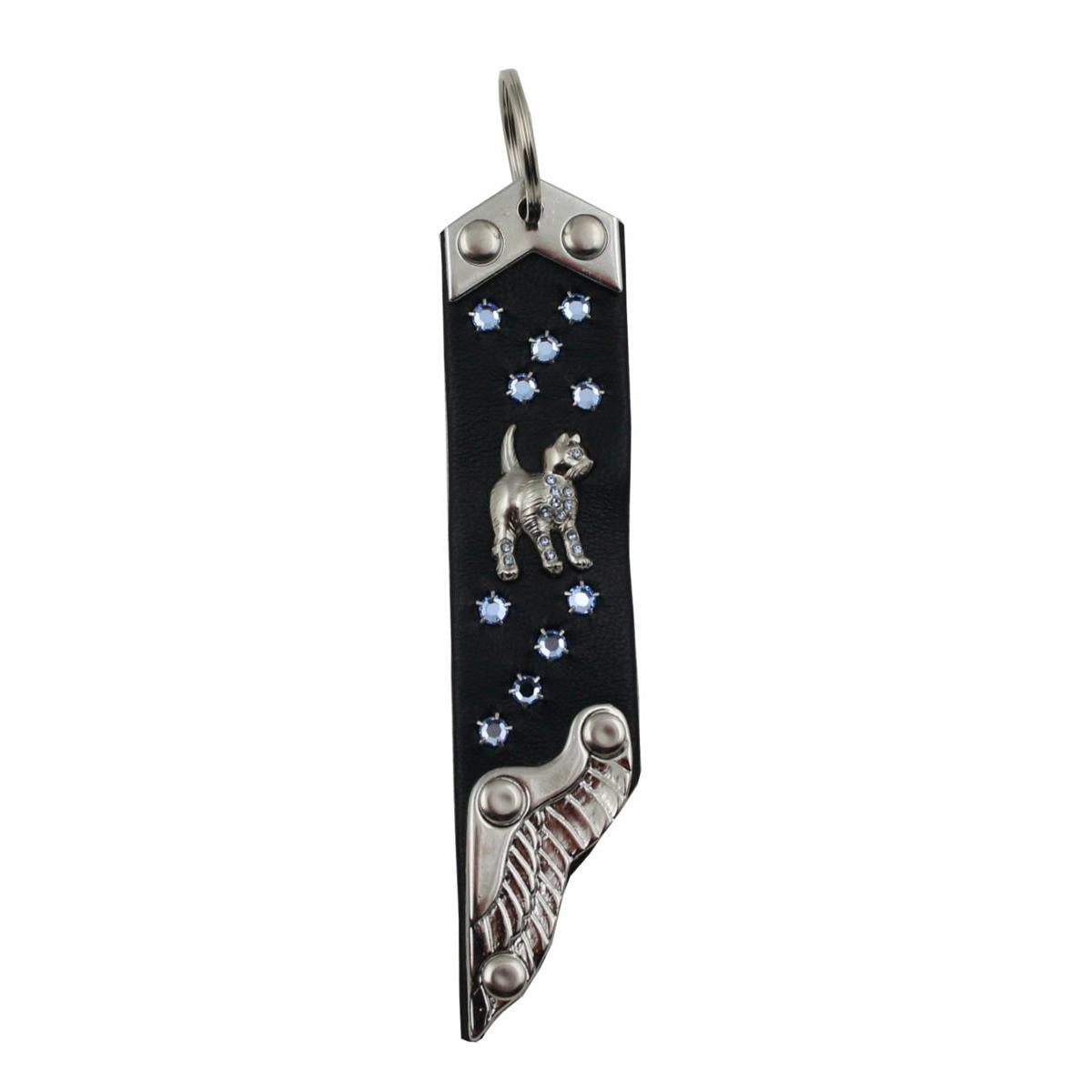 Schlüsselanhänger Leder Strass Swarovski-Elements SA384