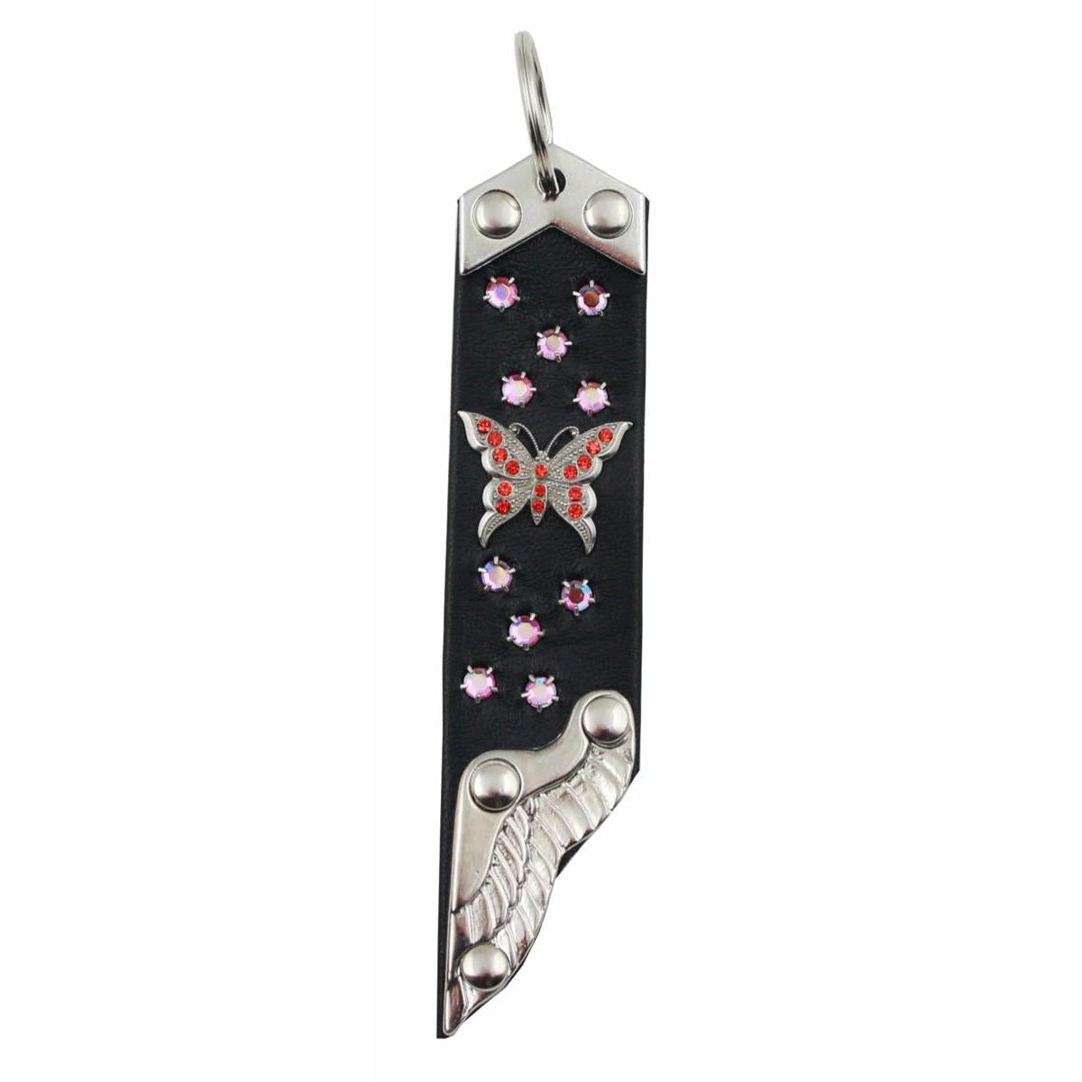 Schlüsselanhänger Leder Strass Swarovski-Elements SA385