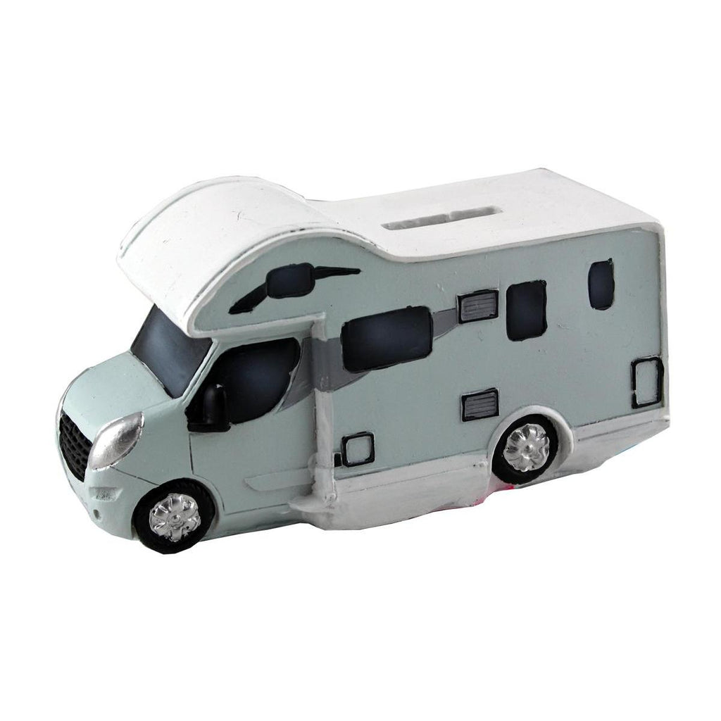 Wohnmobil Spardose aus Polystone – Camper Reise Spartopf mit Schloss