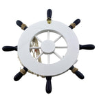 Maritimes Steuerrad aus Holz – Deko im Seedesign, Ø 23 cm