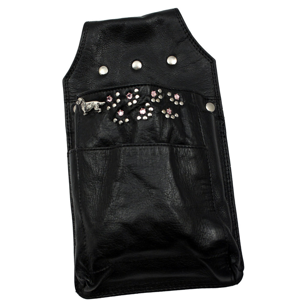 Leder Holster für Kellnerbörse mit Kristall-Glassteinen – Strass Holster HK122